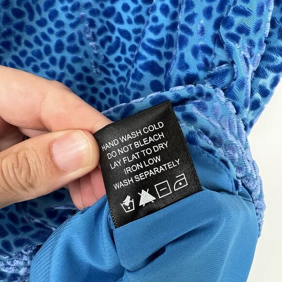 Revolve NBD Size XS? Pari Mini Dress in Textured Blue Leopard Print - Picture 4 of 9